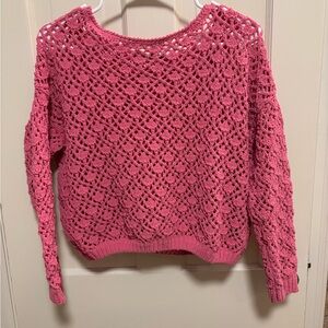 Pink crochet sweater